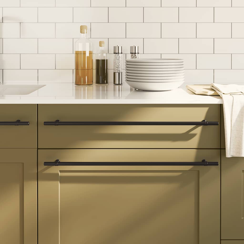 vidaXL Λαβές Ντουλαπιών 5 τεμ. Μαύρες 480 χιλ. από Ανοξείδωτο Ατσάλι