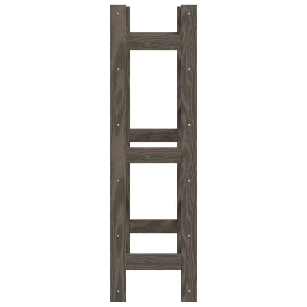 vidaXL Ραφιέρα Κρασιών για 30 Μπουκάλια Γκρι από Μασίφ Ξύλο Πεύκου