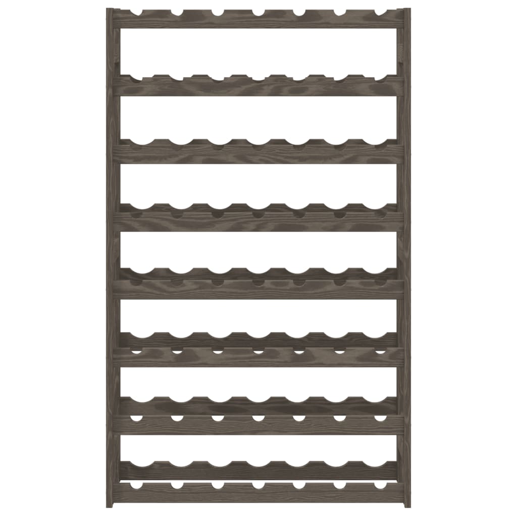 vidaXL Ραφιέρα Κρασιών για 56 Μπουκάλια Γκρι από Μασίφ Ξύλο Πεύκου