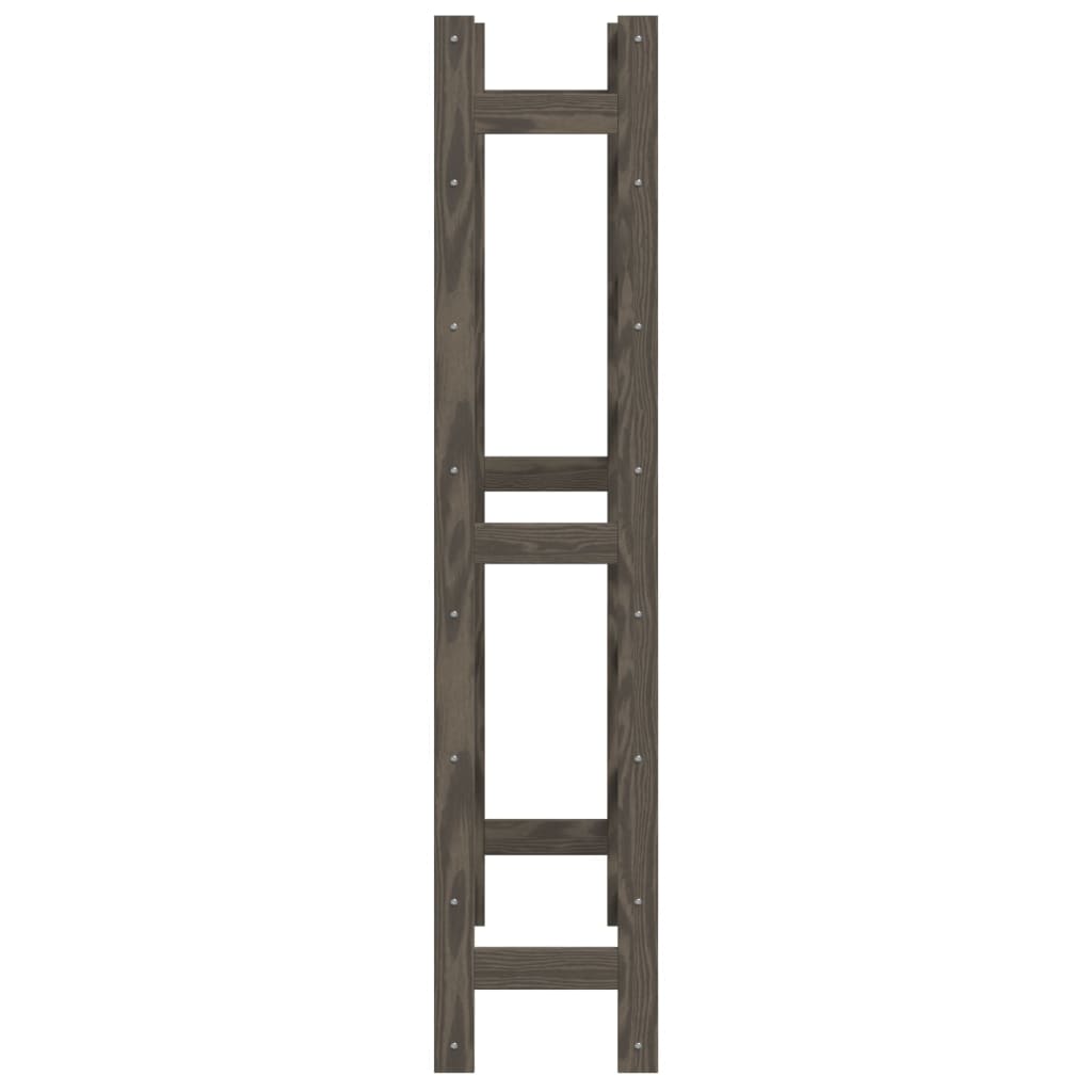 vidaXL Ραφιέρα Κρασιών για 56 Μπουκάλια Γκρι από Μασίφ Ξύλο Πεύκου