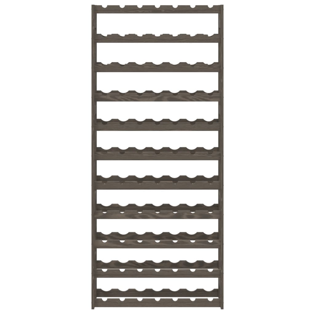 vidaXL Ραφιέρα Κρασιών για 77 Μπουκάλια Γκρι από Μασίφ Ξύλο Πεύκου