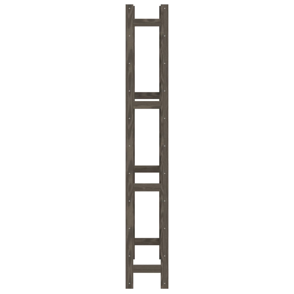 vidaXL Ραφιέρα Κρασιών για 77 Μπουκάλια Γκρι από Μασίφ Ξύλο Πεύκου