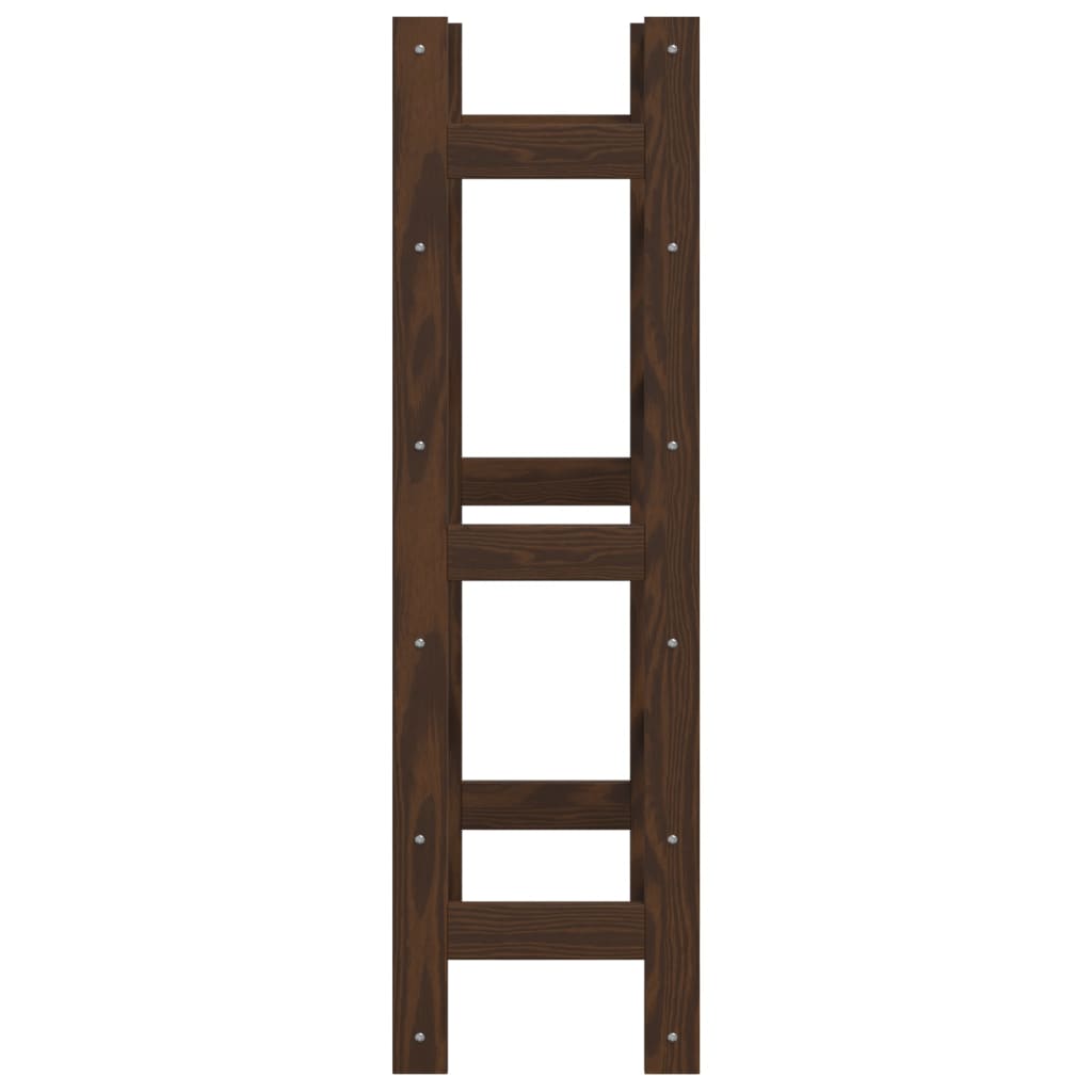 vidaXL Ραφιέρα Κρασιών για 30 Μπουκάλια Καφέ από Μασίφ Ξύλο Πεύκου