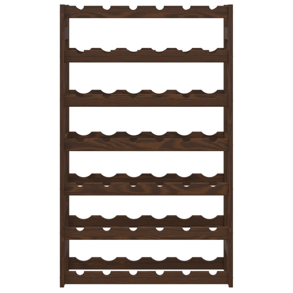 vidaXL Ραφιέρα Κρασιών για 42 Μπουκάλια Καφέ από Μασίφ Ξύλο Πεύκου