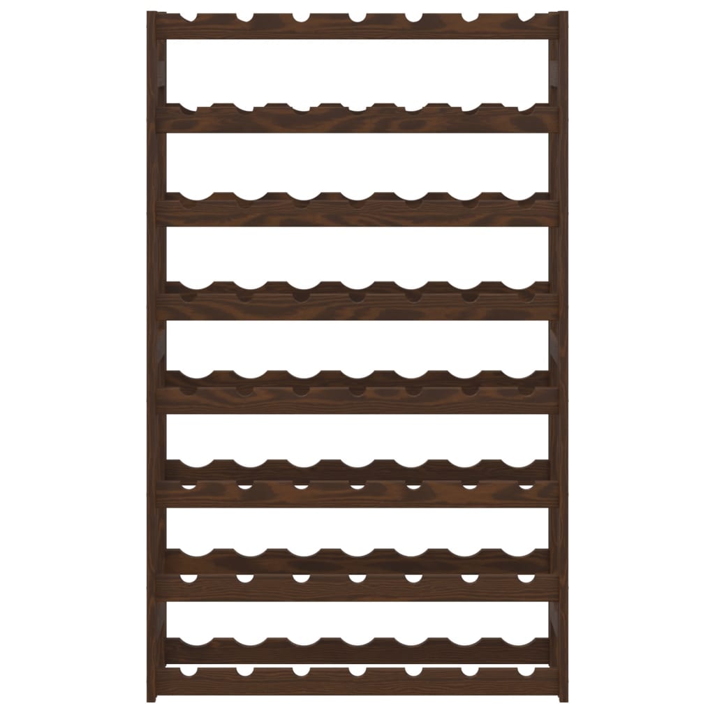 vidaXL Ραφιέρα Κρασιών για 56 Μπουκάλια Καφέ από Μασίφ Ξύλο Πεύκου