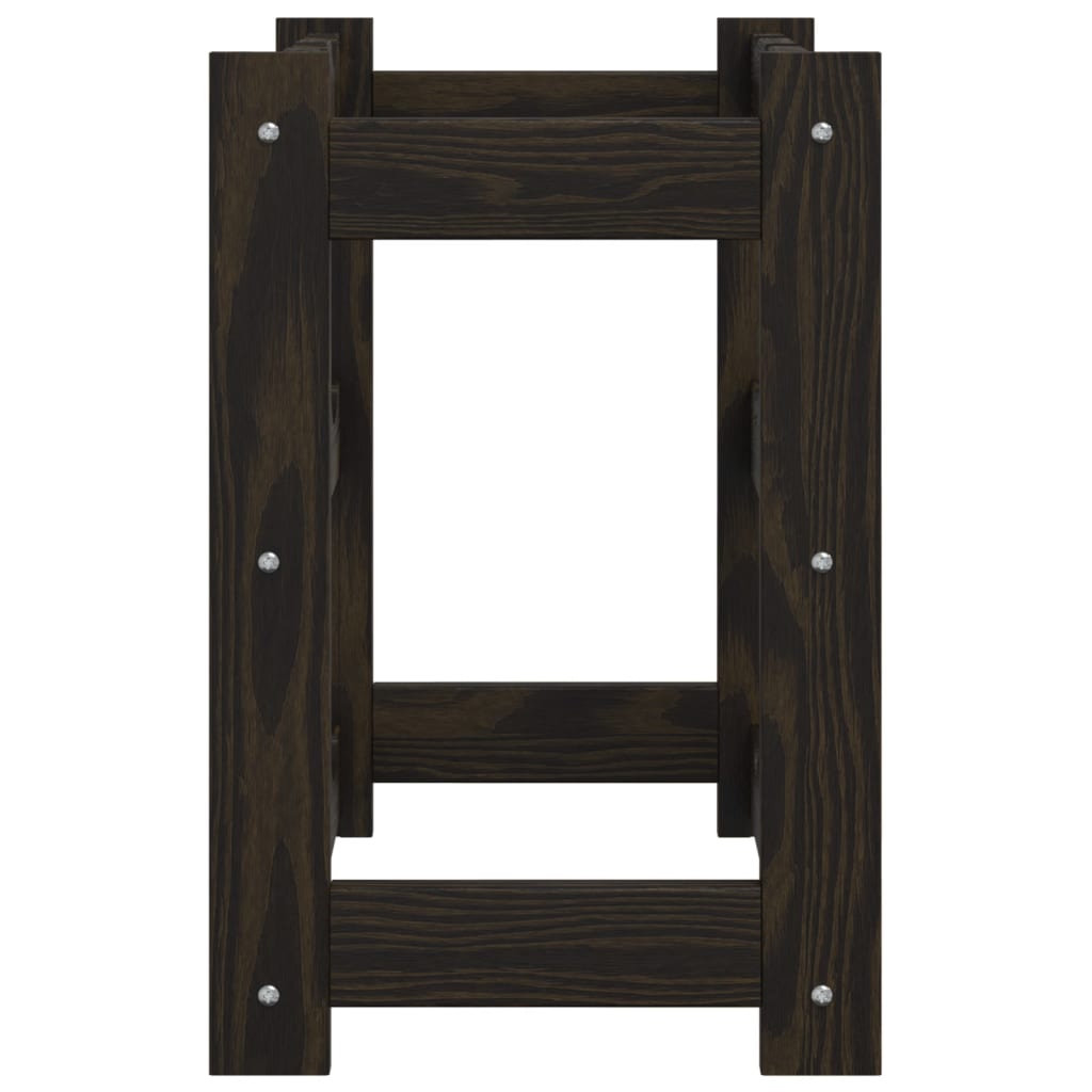 vidaXL Ραφιέρα Κρασιών για 12 Μπουκάλια Μαύρο από Μασίφ Ξύλο Πεύκου