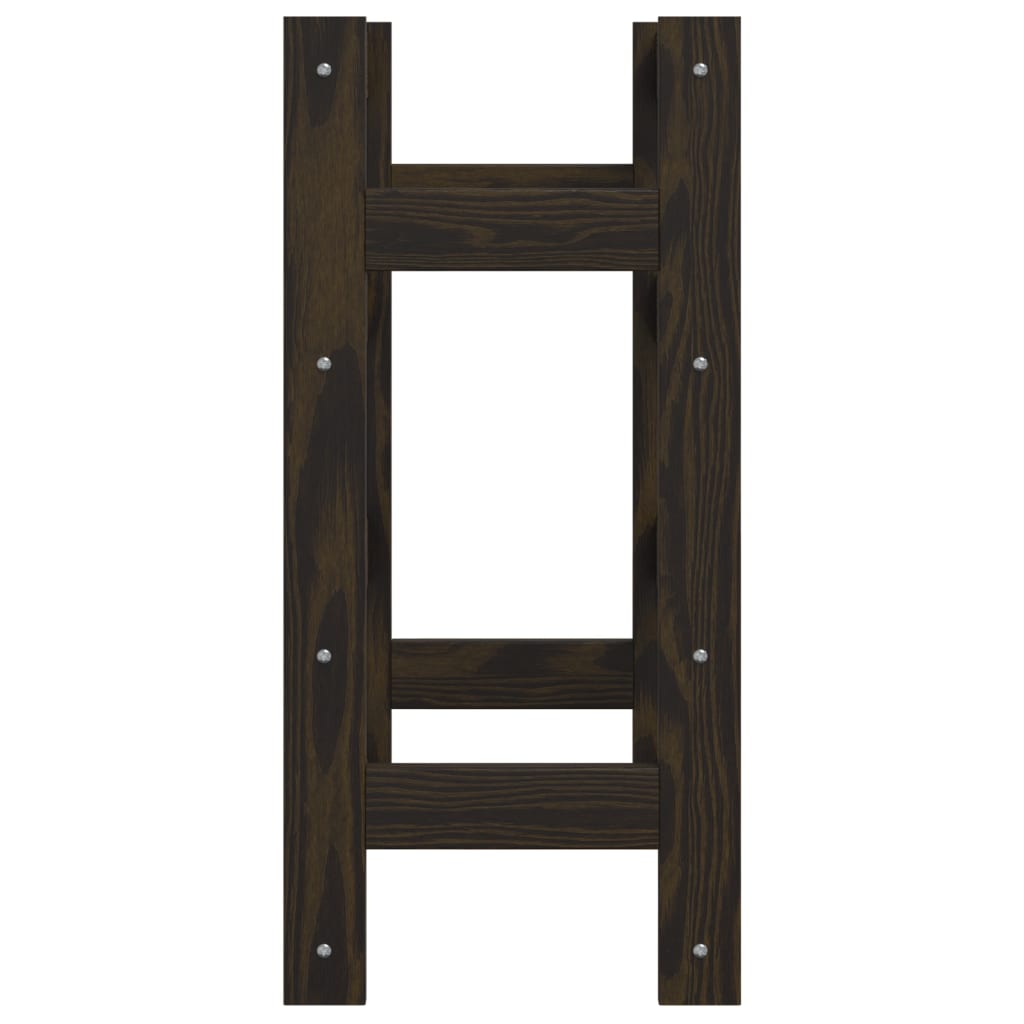 vidaXL Ραφιέρα Κρασιών για 16 Μπουκάλια Μαύρο από Μασίφ Ξύλο Πεύκου