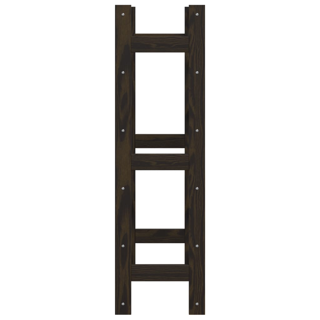 vidaXL Ραφιέρα Κρασιών για 30 Μπουκάλια Μαύρη από Μασίφ Ξύλο Πεύκου