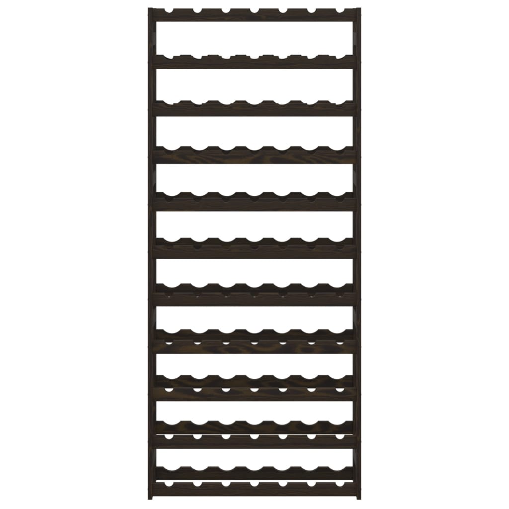 vidaXL Ραφιέρα Κρασιών για 77 Μπουκάλια Μαύρο από Μασίφ Ξύλο Πεύκου