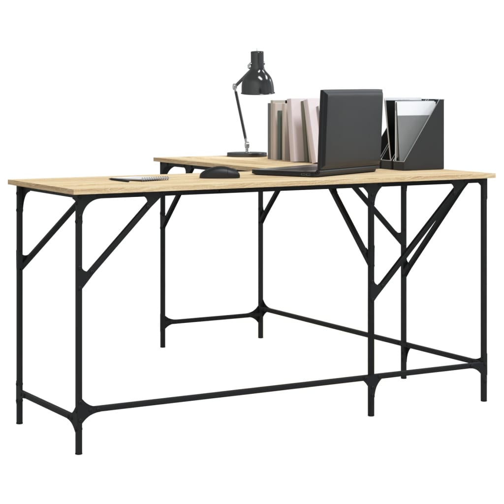 vidaXL Γραφείο Sonoma Δρυς 149 x 149 x 75 εκ. από Επεξεργασμένο Ξύλο