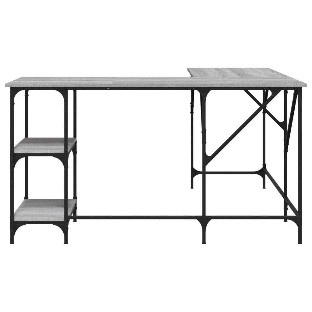 vidaXL Γραφείο Γκρι Sonoma 139x139x75 εκ. από Επεξεργασμένο Ξύλο