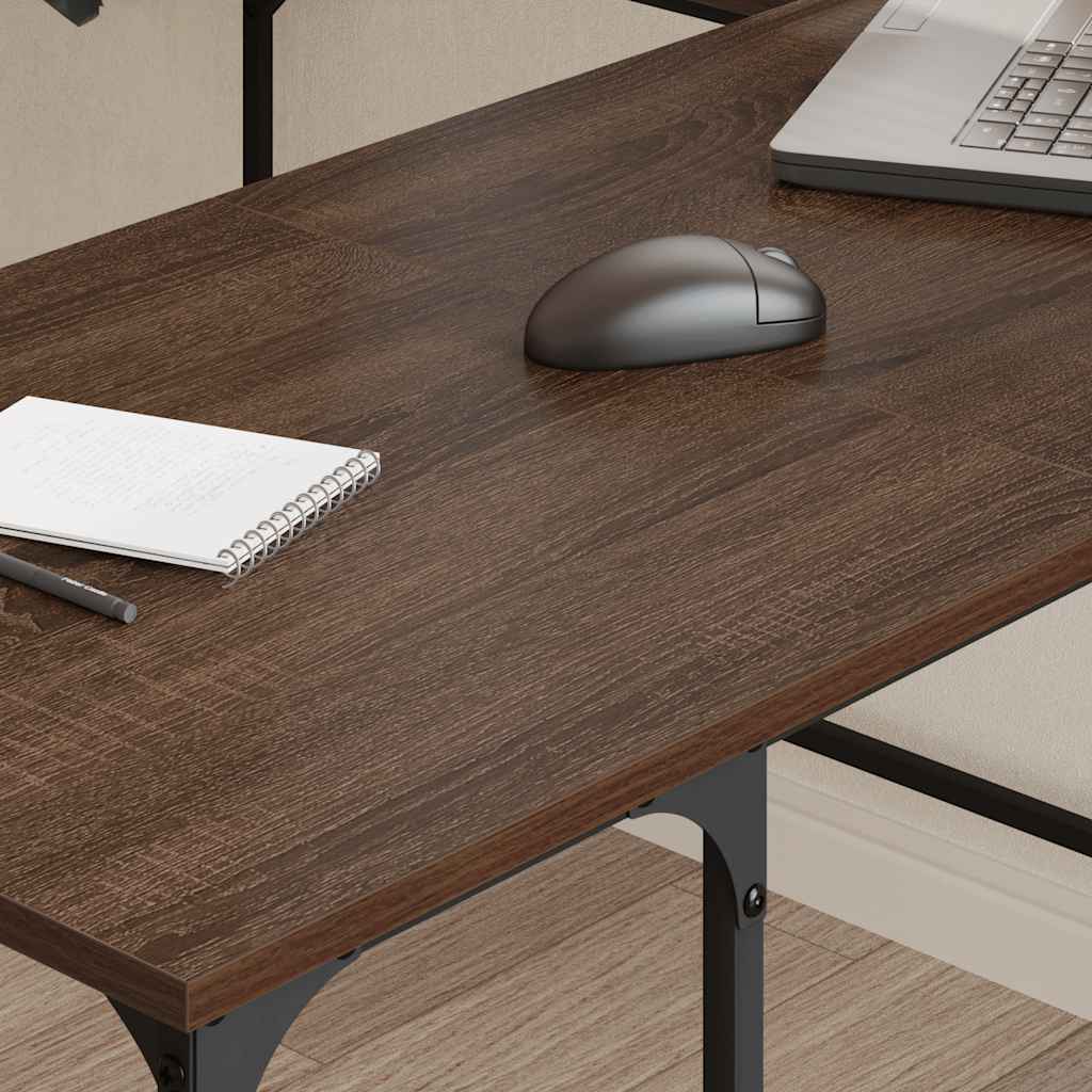 vidaXL Γραφείο Καφέ Δρυς 139x139x75 εκ. από Επεξεργασμένο Ξύλο