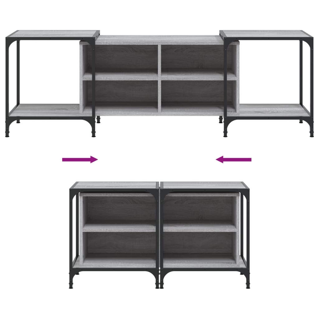 vidaXL Έπιπλο Τηλεόρασης Γκρι Sonoma 153 x 37 x 50 εκ. Επεξεργ. Ξύλο