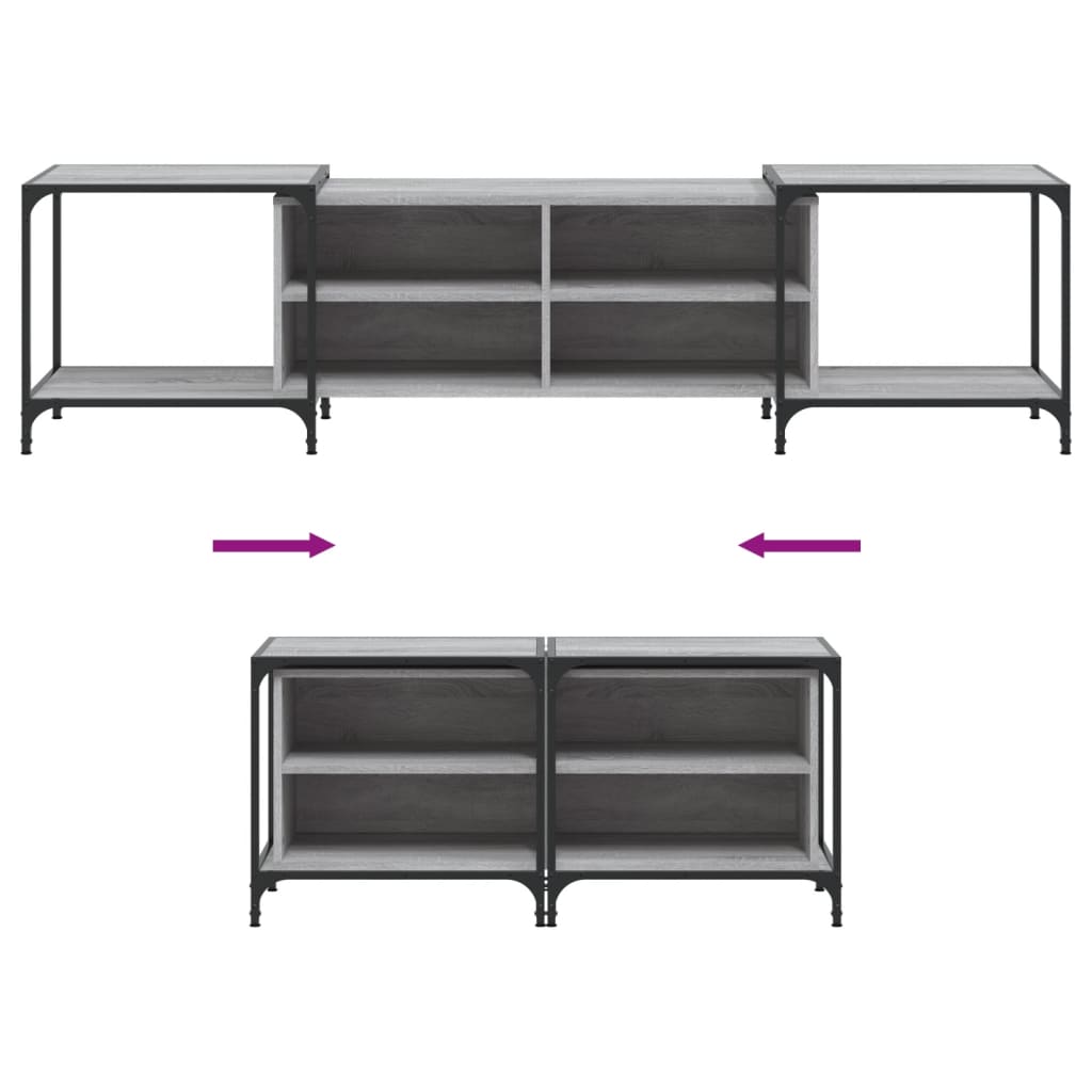 vidaXL Έπιπλο Τηλεόρασης Γκρι Sonoma 203 x 37 x 50 εκ. Επεξεργ. Ξύλο