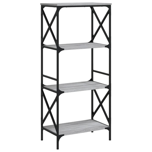 vidaXL Βιβλιοθήκη 4 Επιπέδων Γκρι Sonoma 59x35x132 εκ. Επεξεργ. Ξύλο