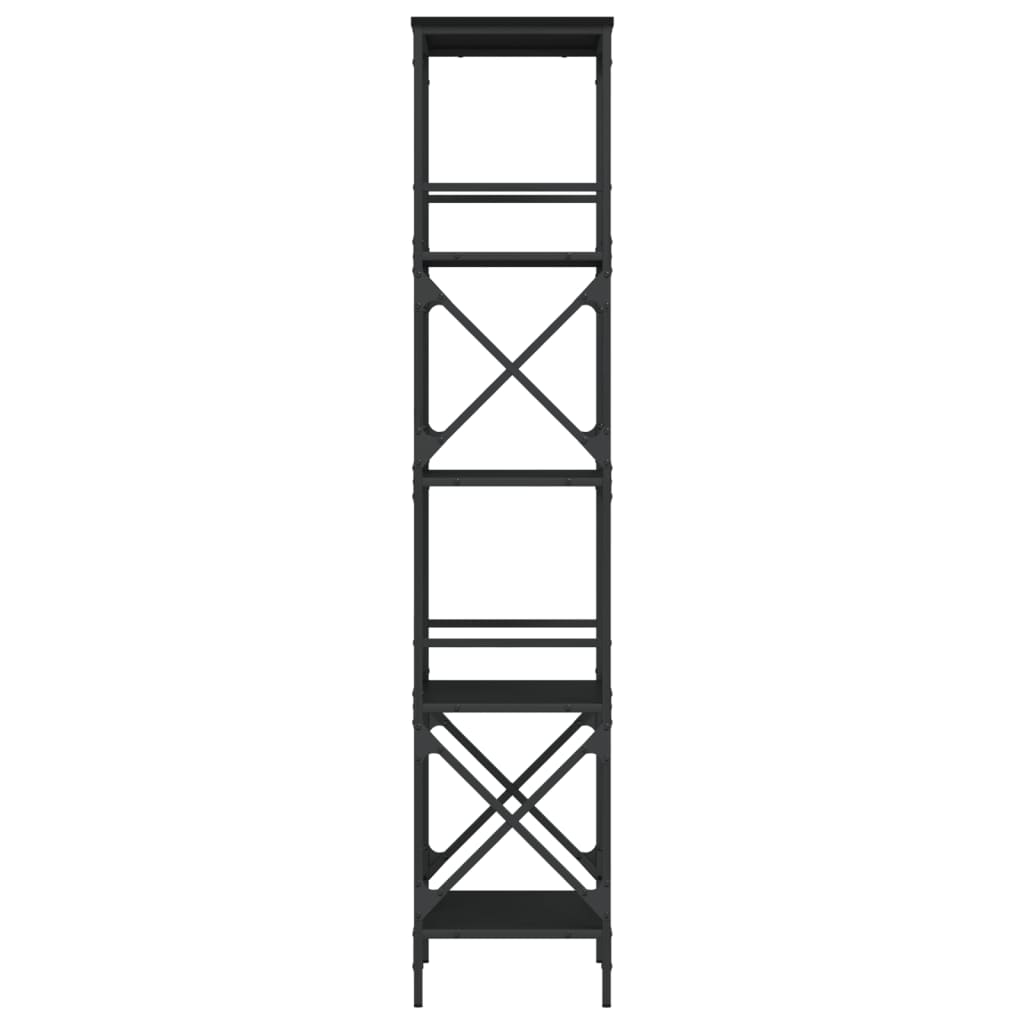 vidaXL Βιβλιοθήκη 5 Επιπέδων Μαύρη 59 x 35 x 171 εκ. από Επεξεργ. Ξύλο