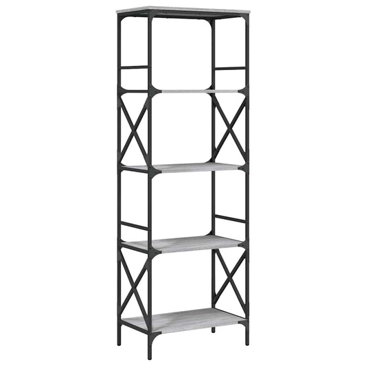 vidaXL Βιβλιοθήκη 5 Επιπέδων Γκρι Sonoma 59 x 35 x 171 εκ. Επεξ. Ξύλο