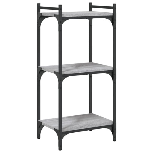 vidaXL Βιβλιοθήκη 3 Επιπέδων Γκρι Sonoma 40x30x86 εκ. Επεξεργ. Ξύλο