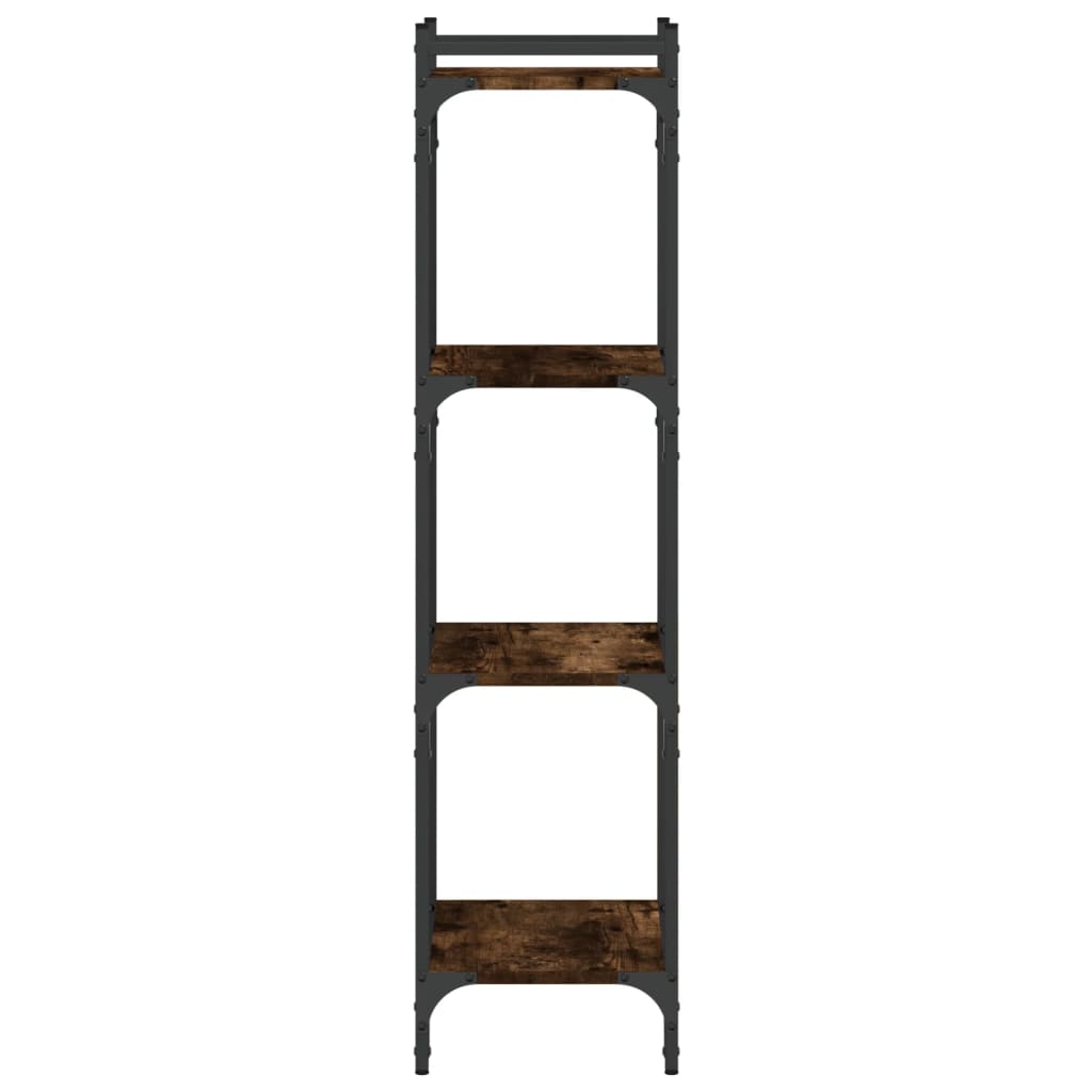 vidaXL Βιβλιοθήκη 4 Επιπέδων Καπνιστή Δρυς 40x30x120 εκ. Επεξεργ. Ξύλο