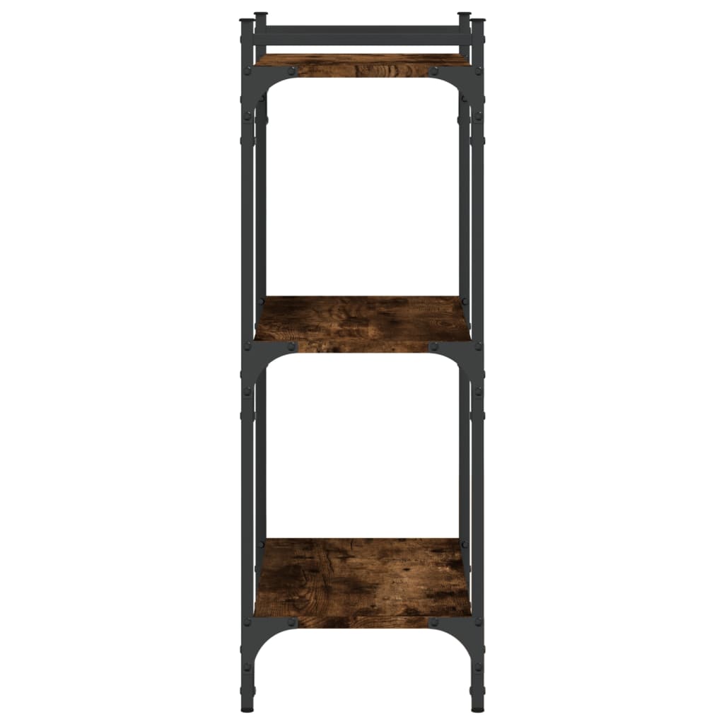 vidaXL Βιβλιοθήκη 3 Επιπέδων Καπνιστή Δρυς 60x30x86 εκ. Επεξεργ. Ξύλο
