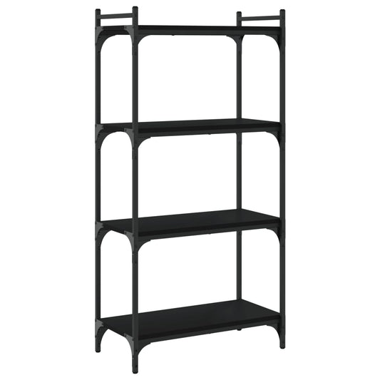 vidaXL Βιβλιοθήκη 4 Επιπέδων Μαύρη 60x30x120 εκ. Επεξεργασμένο Ξύλο