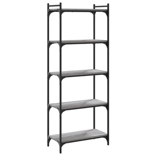 vidaXL Βιβλιοθήκη 5 Επιπέδων Γκρι Sonoma 60x30x154 εκ. Επεξεργ. Ξύλο