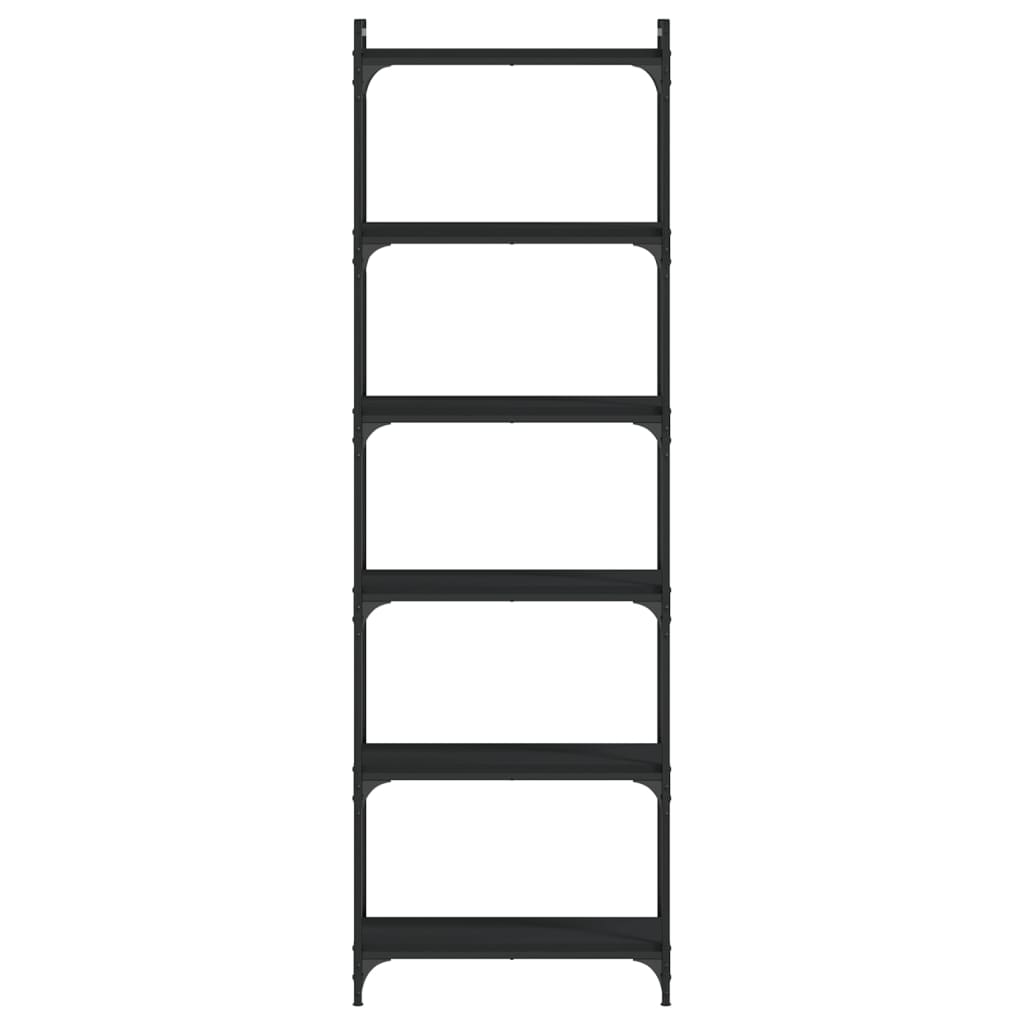 vidaXL Βιβλιοθήκη 6 Επιπέδων Μαύρη 60x30x188 εκ. Επεξεργασμένο Ξύλο