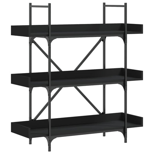 vidaXL Βιβλιοθήκη 3 Επιπέδων Μαύρη 100x33x108,5 εκ. Επεξεργ. Ξύλο