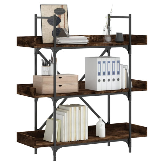 vidaXL Βιβλιοθήκη 3 Επιπέδων Καπν. Δρυς 100x33x108,5 εκ. Επεξεργ. Ξύλο