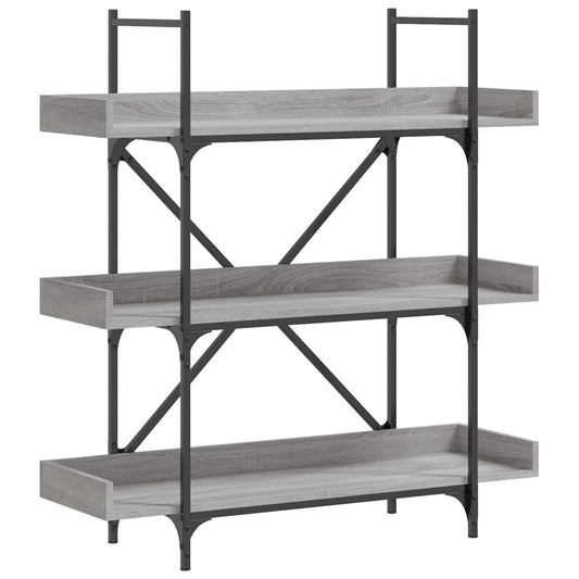 vidaXL Βιβλιοθήκη 3 Επιπέδων Γκρι Sonoma 100x33x108,5εκ. Επεξεργ. Ξύλο