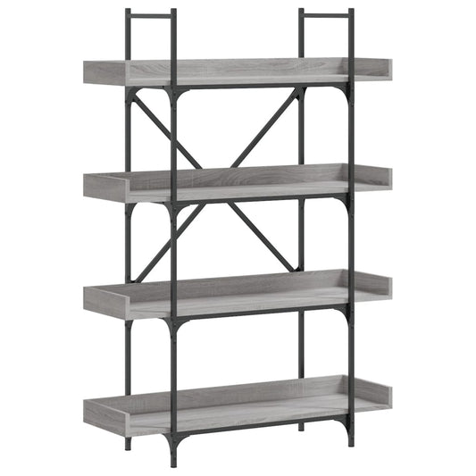 vidaXL Βιβλιοθήκη 4 Επιπέδων Γκρι Sonoma 100x33x145,5εκ. Επεξεργ. Ξύλο