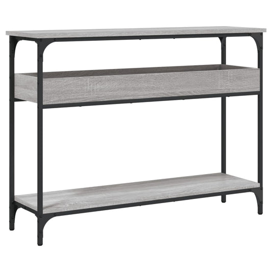 vidaXL Τραπέζι Κονσόλα με Ράφι Γκρι Sonoma 100x29x75 εκ. Επεξεργ. Ξύλο
