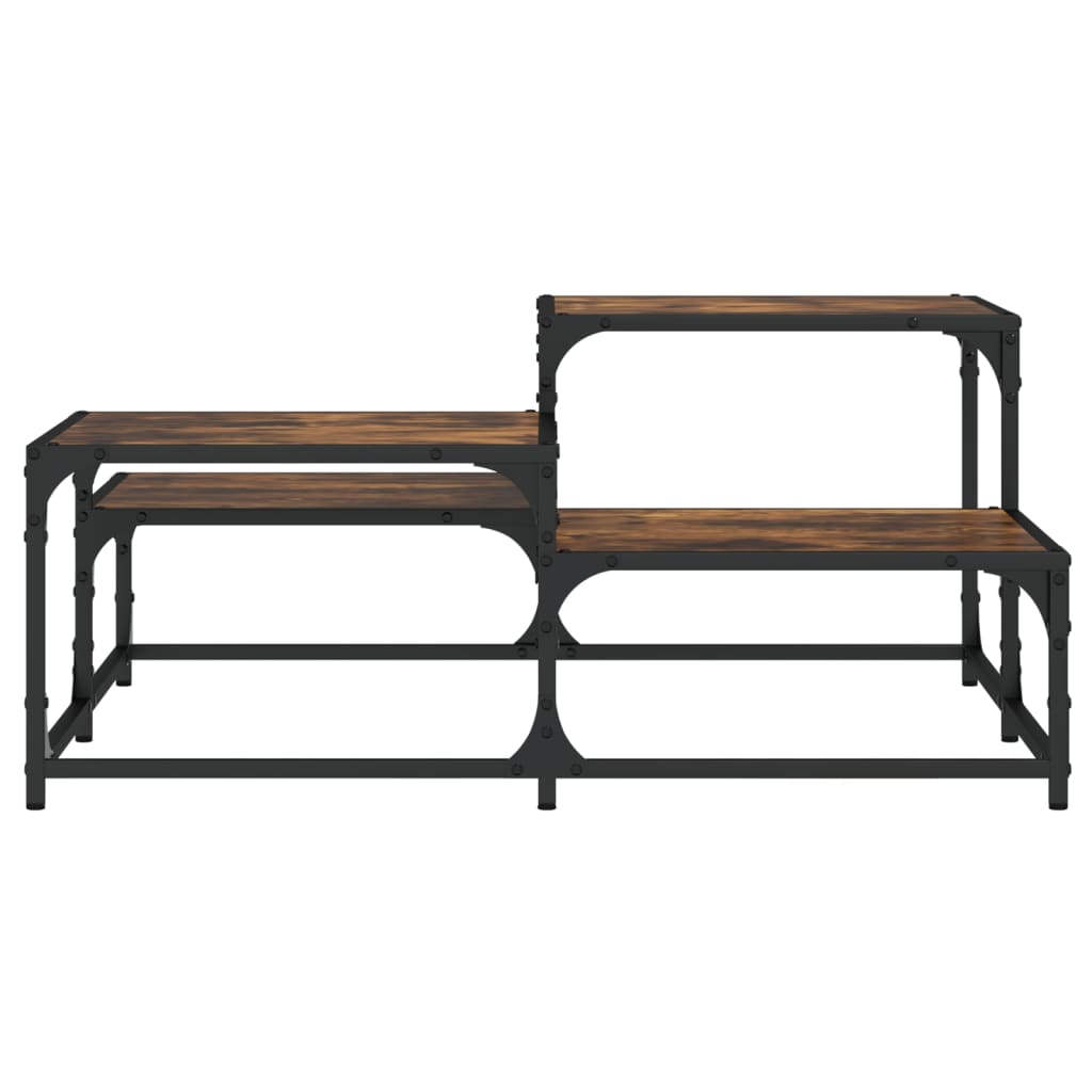 vidaXL Τραπεζάκι Σαλονιού Καπνιστή Δρυς 87,5x87,5x40 εκ. Επεξεργ. Ξύλο