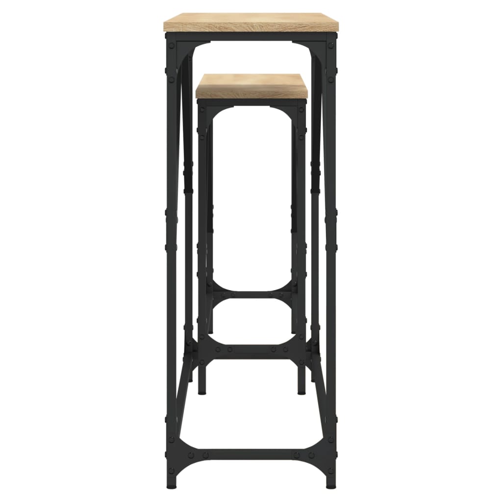 vidaXL Τραπέζια Κονσόλας Ζιγκόν 2 τεμ. Sonoma Δρυς από Επεξεργ. Ξύλο