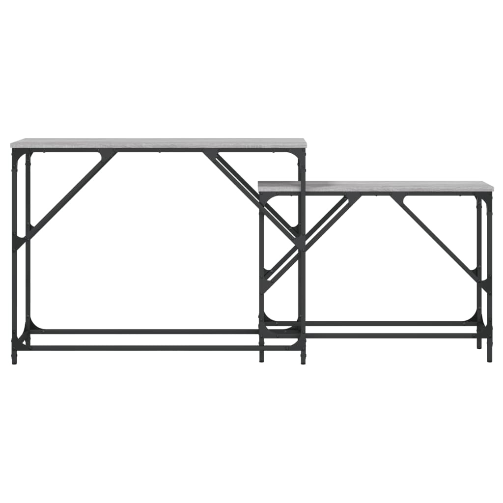 vidaXL Τραπέζια Κονσόλας Ζιγκόν 2 τεμ. Γκρι Sonoma από Επεξεργ. Ξύλο