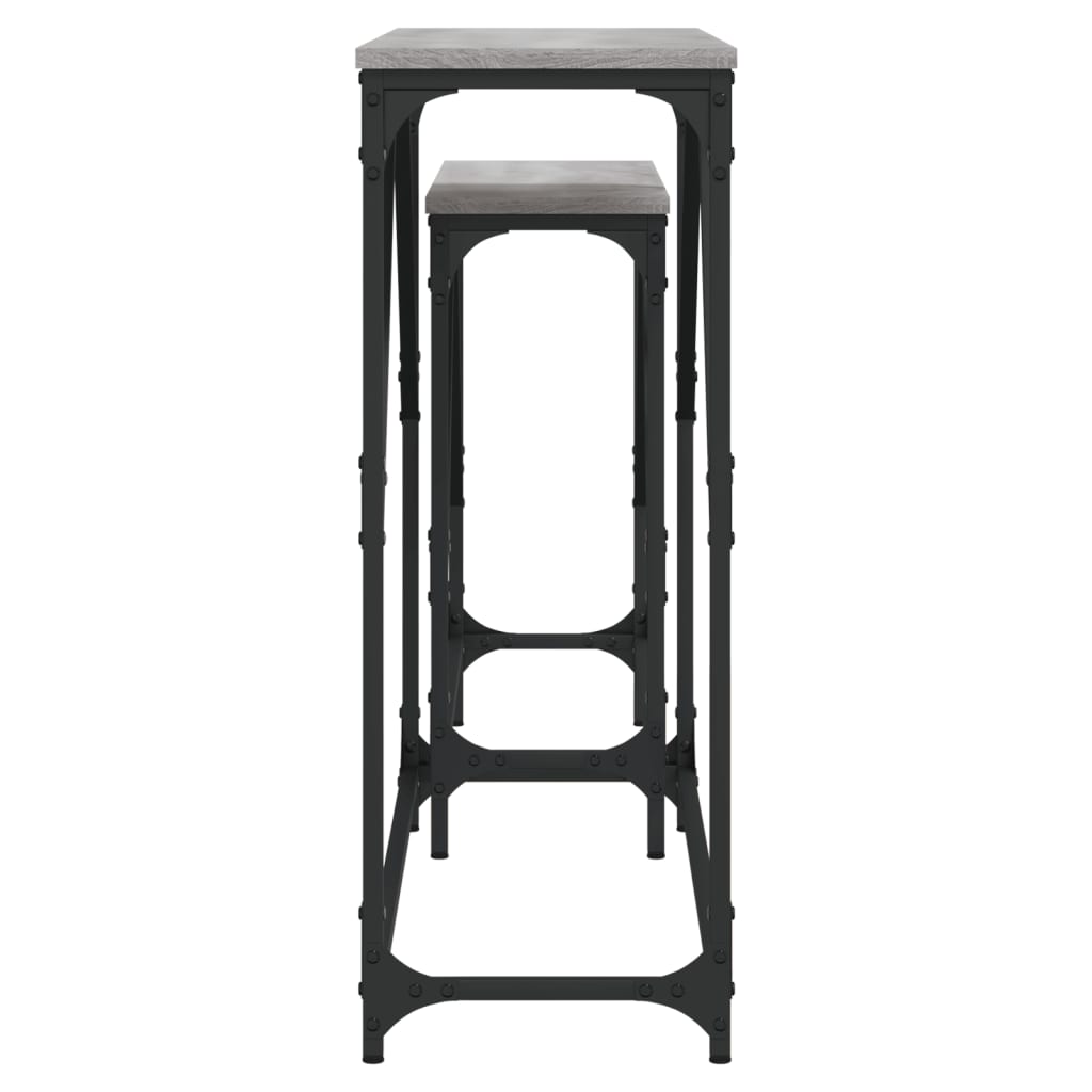 vidaXL Τραπέζια Κονσόλας Ζιγκόν 2 τεμ. Γκρι Sonoma από Επεξεργ. Ξύλο