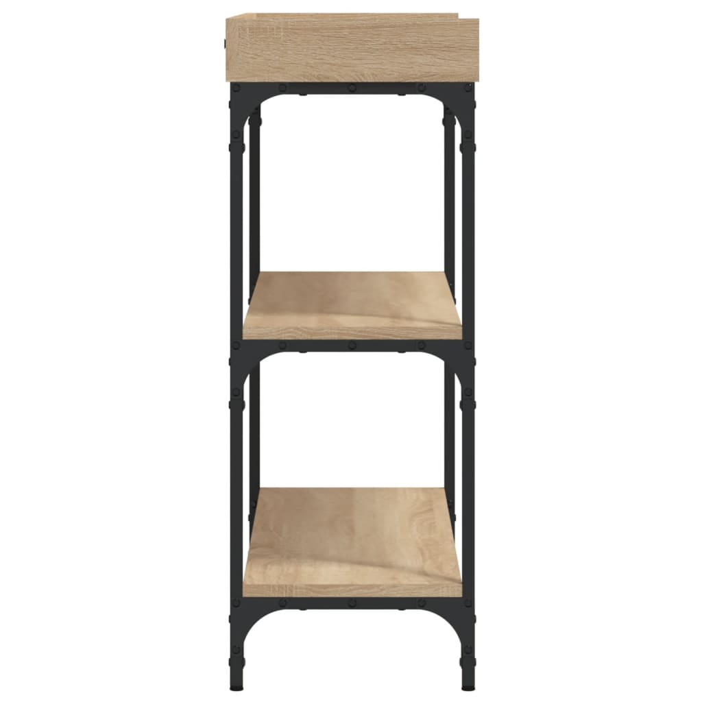 vidaXL Τραπέζι Κονσόλα με Ράφια Sonoma Δρυς 100 x 30 x 80 εκ.