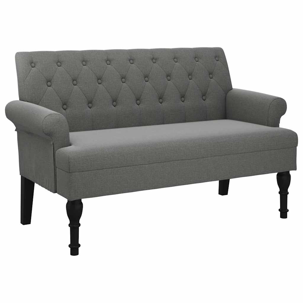 vidaXL Παγκάκι με Πλάτη Σκούρο Γκρι 120 x 62 x 75,5 εκ. Υφασμάτινο