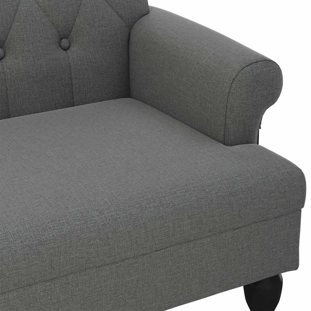 vidaXL Παγκάκι με Πλάτη Σκούρο Γκρι 120 x 62 x 75,5 εκ. Υφασμάτινο