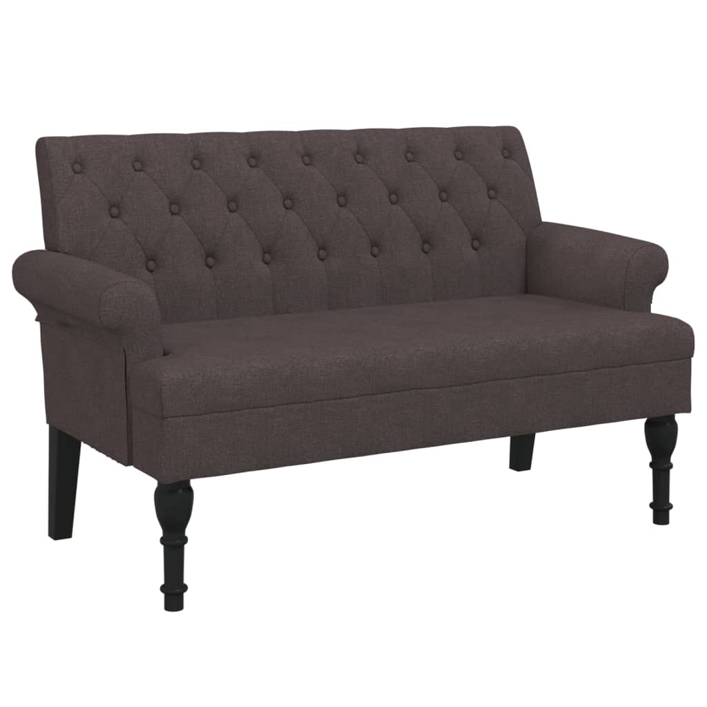 vidaXL Παγκάκι με Πλάτη Σκούρο Καφέ 120 x 62 x 75,5 εκ. Υφασμάτινο