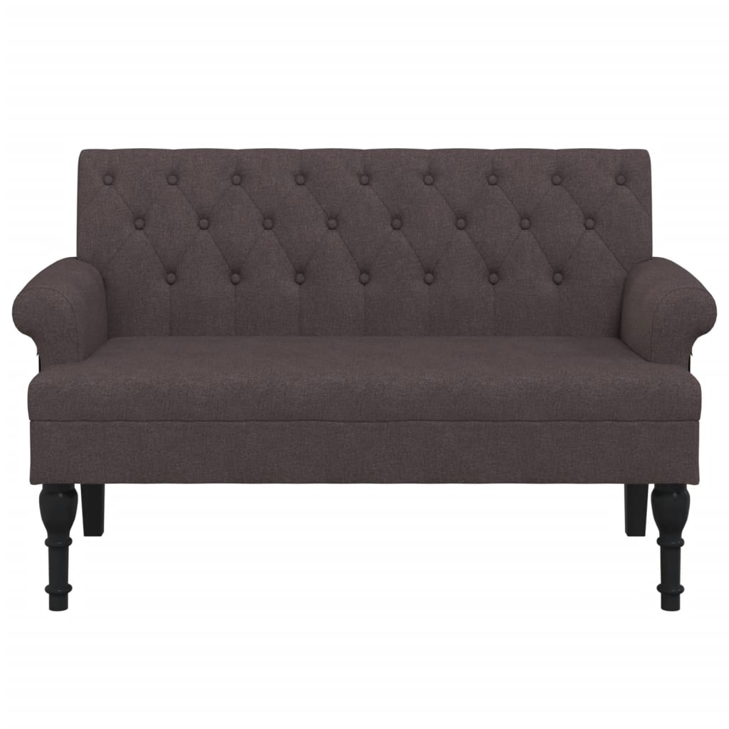 vidaXL Παγκάκι με Πλάτη Σκούρο Καφέ 120 x 62 x 75,5 εκ. Υφασμάτινο