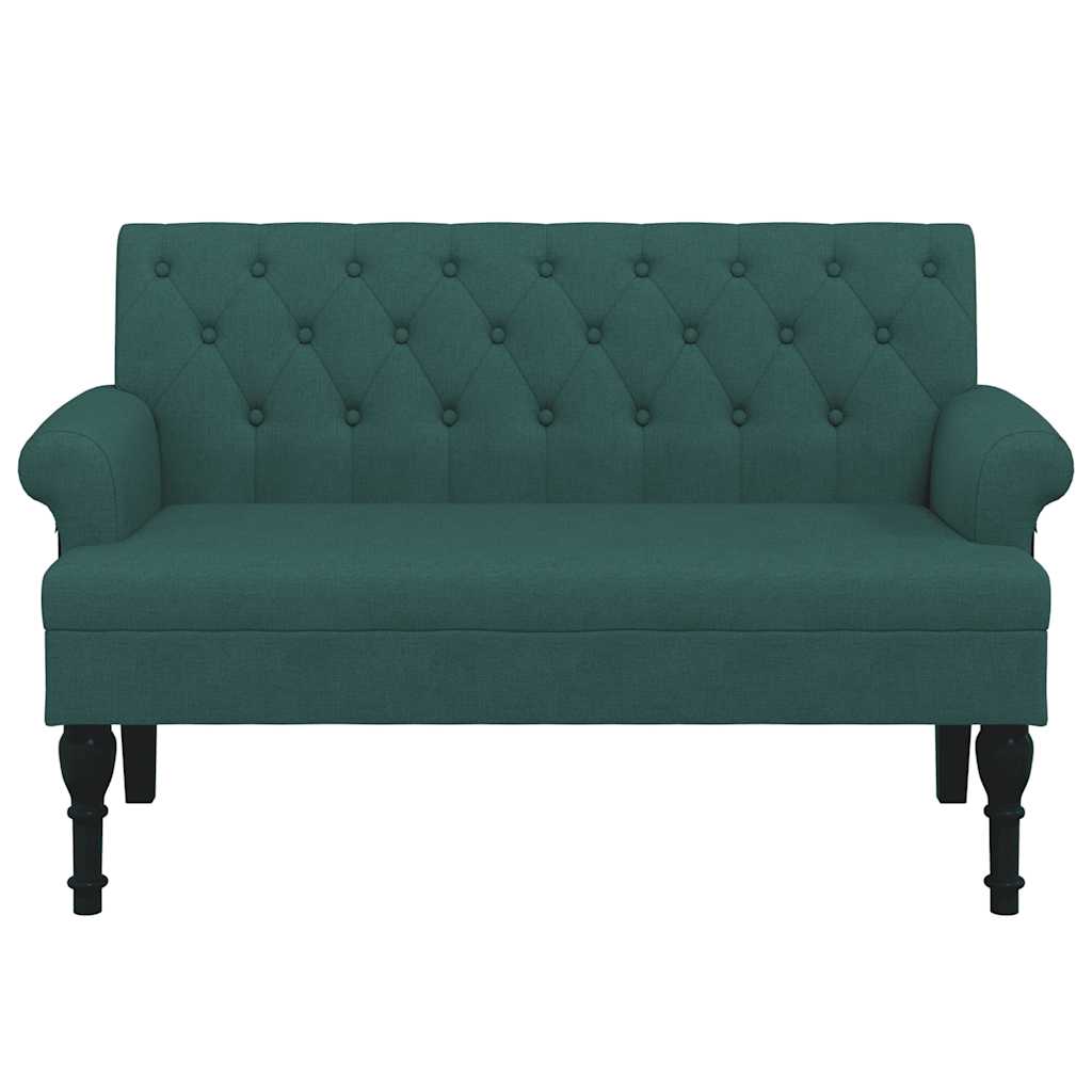 vidaXL Παγκάκι με Πλάτη Σκούρο Πράσινο 120 x 62 x 75,5 εκ. Υφασμάτινο