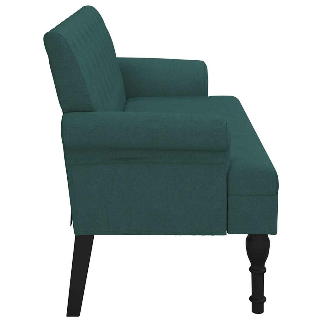 vidaXL Παγκάκι με Πλάτη Σκούρο Πράσινο 120 x 62 x 75,5 εκ. Υφασμάτινο
