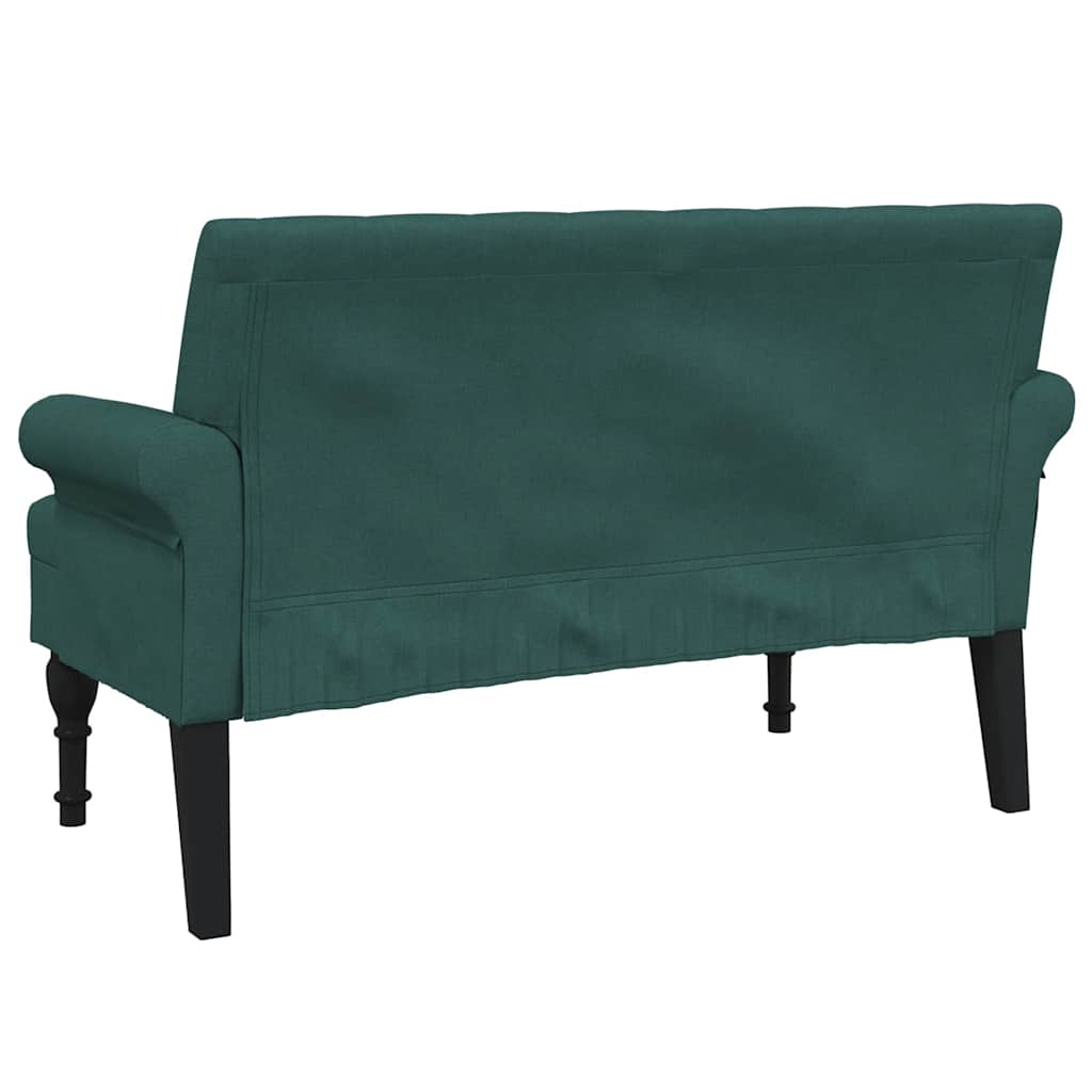 vidaXL Παγκάκι με Πλάτη Σκούρο Πράσινο 120 x 62 x 75,5 εκ. Υφασμάτινο