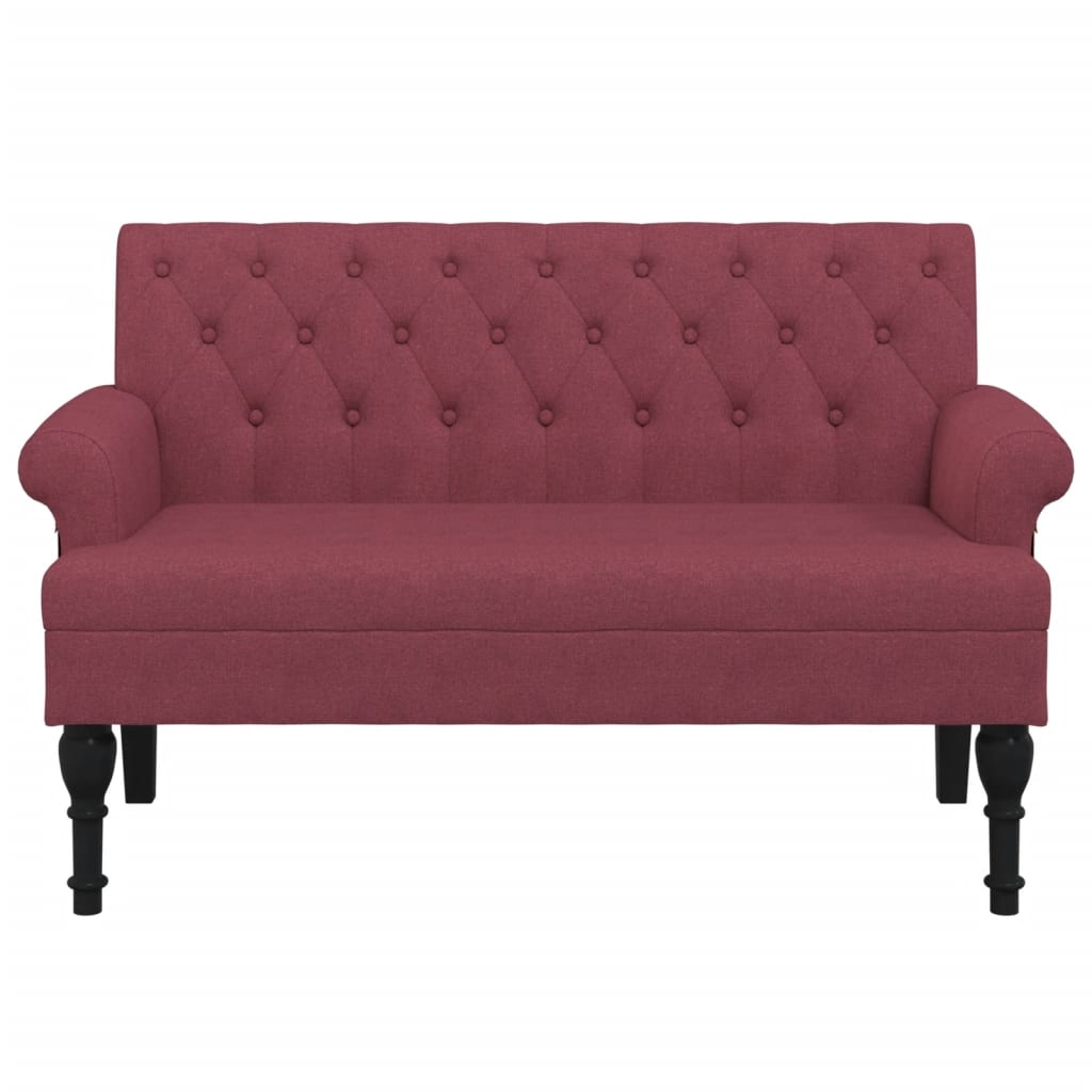 vidaXL Παγκάκι με Πλάτη Μπορντό 120 x 62 x 75,5 εκ. Υφασμάτινο