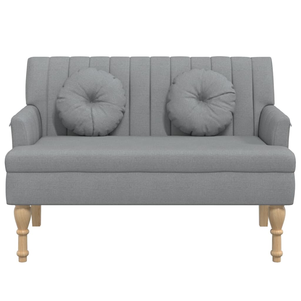 vidaXL Παγκάκι με Μαξιλάρια Αν. Γκρι 113 x 64,5 x 75,5 εκ. Υφασμάτινο