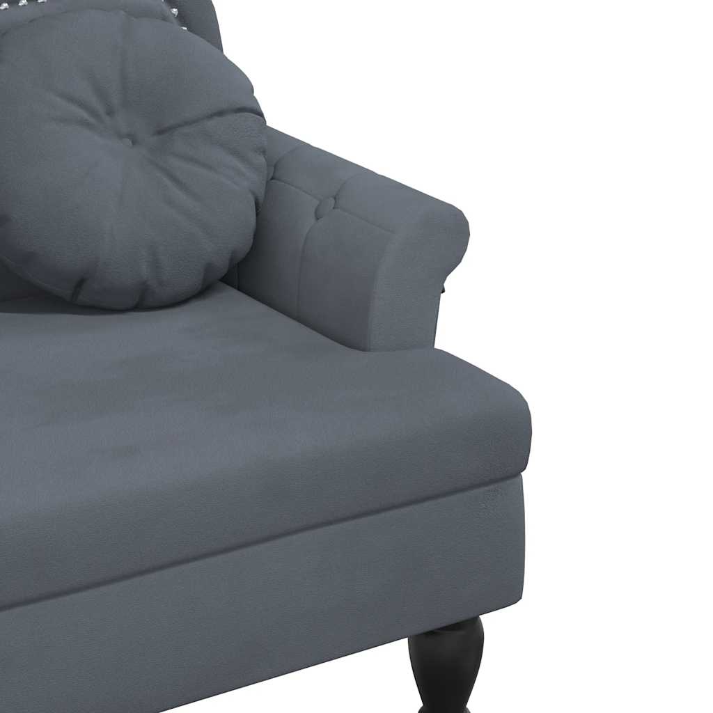 vidaXL Παγκάκι Σκούρο Γκρι 120,5 x 65 x 75 εκ. Βελούδινο με Μαξιλάρια