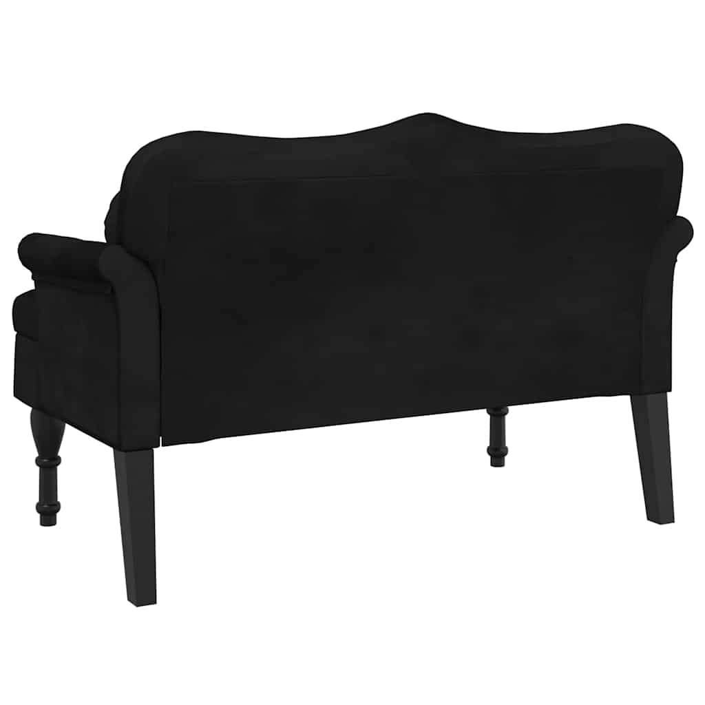 vidaXL Παγκάκι Μαύρο 120,5 x 65 x 75 εκ. Βελούδινο με Μαξιλάρια