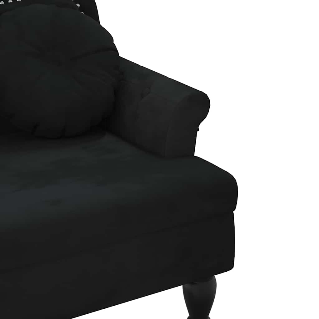 vidaXL Παγκάκι Μαύρο 120,5 x 65 x 75 εκ. Βελούδινο με Μαξιλάρια