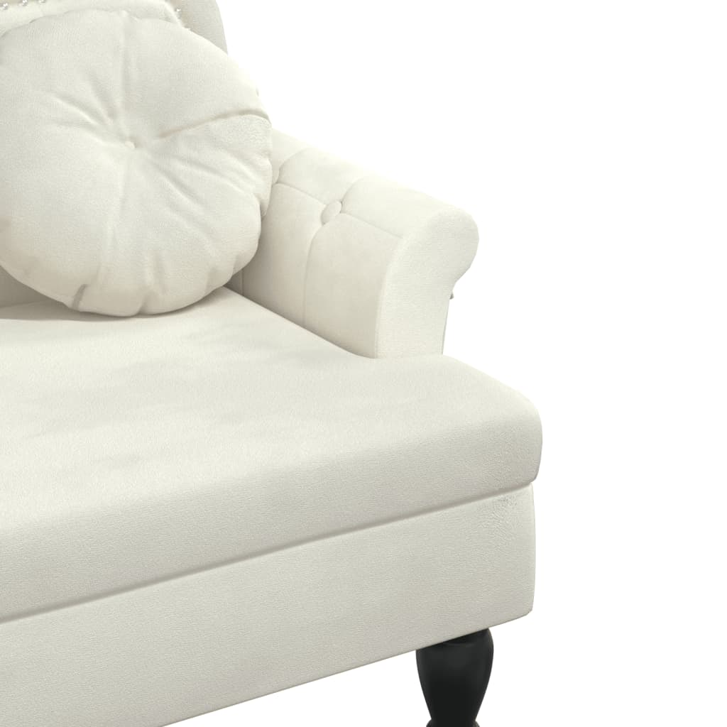 vidaXL Παγκάκι με Μαξιλάρια Κρεμ 120,5 x 65 x 75 εκ. Βελούδινο